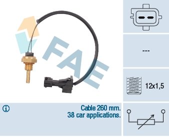 32740 Датчик, температура охлаждающей жидкости FAE підбір по vin на Brocar