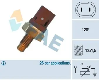 34390 Датчик, температура охолоджуючої рідини FAE підбір по vin на Brocar