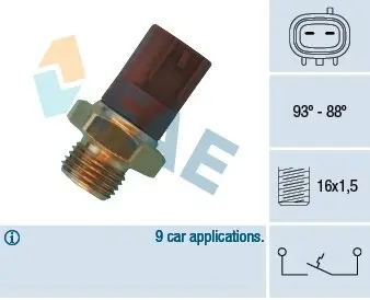 36510 Термовимикач, вентилятор радіатора FAE підбір по vin на Brocar