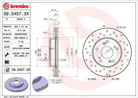 0954573X Гальмівні диски BREMBO підбір по vin на Brocar