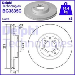 BG3835C Тормозной диск DELPHI подбор по vin на Brocar