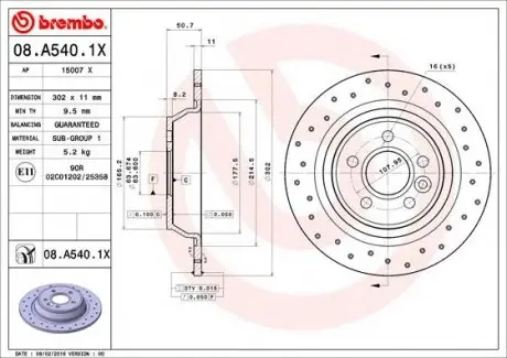 08A5401X Гальмівні диски BREMBO підбір по vin на Brocar