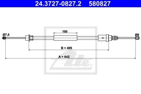24372708272 Трос, стояночная тормозная система ATE подбор по vin на Brocar