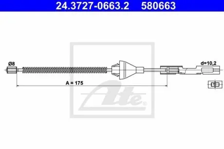 24372706632 Трос, стояночная тормозная система ATE подбор по vin на Brocar