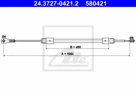 24372704212 Трос, стоянкова гальмівна система ATE підбір по vin на Brocar