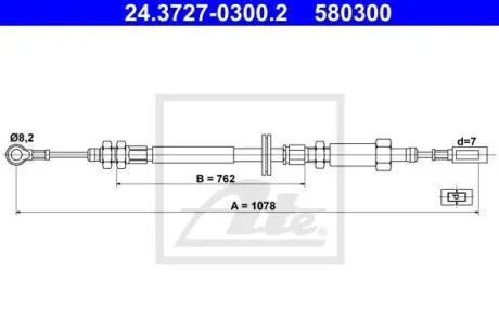 24372703002 Трос, стояночная тормозная система ATE подбор по vin на Brocar