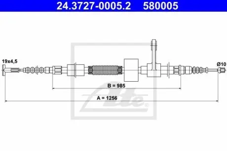 24372700052 Трос, стояночная тормозная система ATE подбор по vin на Brocar