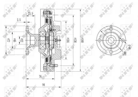 49621 Муфта вентилятора Toyota Hiece/Hilux 2.5D-4D 01-06/Land Cruiser Prado 3.0D-4D 02- NRF подбор по vin на Brocar