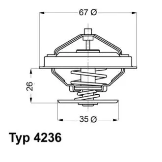 423692D Термостат BMW 3 (E30/E36)/5 (E34/E39) 1.6-3.2 -00 (92°C) (більше не постачається) WAHLER підбір по vin на Brocar