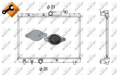 53339 Радиатор охлаждения Toyota Corolla1.3-1.8 89-01 NRF підбір по vin на Brocar
