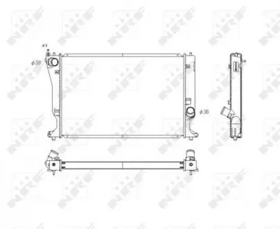 53768 Радиатор охлаждения Toyota Avensis/Corolla 2.0/2.2D 05-09 NRF підбір по vin на Brocar