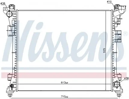 61034 Радіатор, охолодження двигуна NISSENS підбір по vin на Brocar