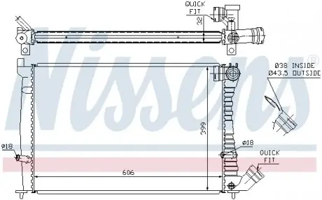 61338A Радіатор, охолодження двигуна NISSENS підбір по vin на Brocar
