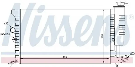 61399A Радіатор, охолодження двигуна NISSENS підбір по vin на Brocar