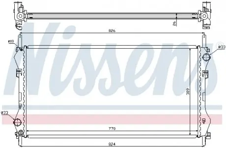62043A Радиатор, охлаждение двигателя NISSENS підбір по vin на Brocar