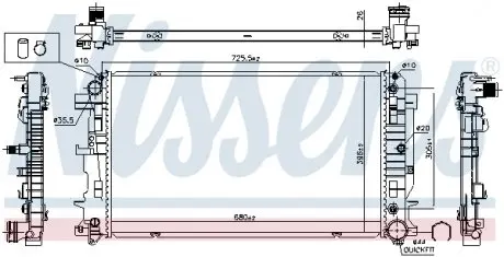 627062 Радиатор, охлаждение двигателя NISSENS подбор по vin на Brocar