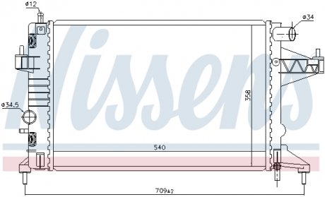 63018 Радиатор, охлаждение двигателя NISSENS підбір по vin на Brocar