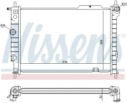 63059 Радиатор, охлаждение двигателя NISSENS підбір по vin на Brocar