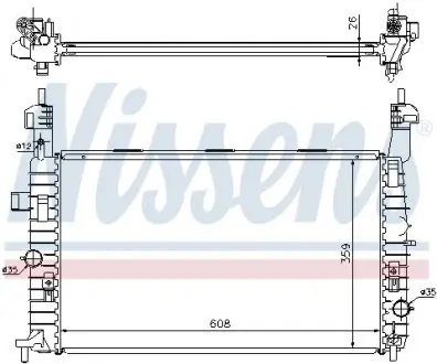 63087A Радиатор, охлаждение двигателя NISSENS подбор по vin на Brocar