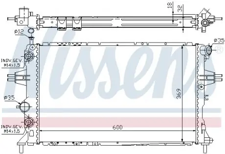 63247A Радиатор, охлаждение двигателя NISSENS підбір по vin на Brocar