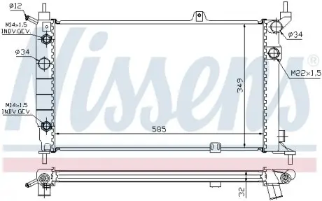 63253A Радиатор, охлаждение двигателя NISSENS підбір по vin на Brocar