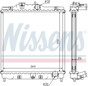 63312 Радіатор, охолодження двигуна NISSENS підбір по vin на Brocar