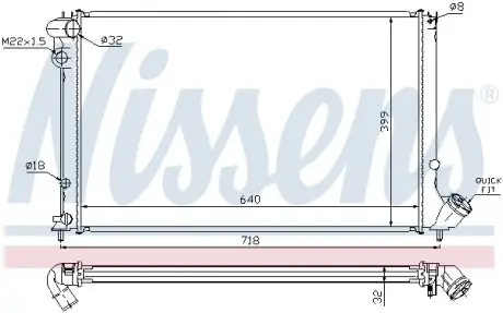 63732 Радиатор, охлаждение двигателя NISSENS подбор по vin на Brocar