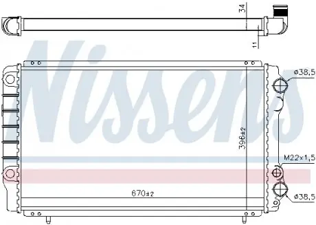 63912A Радіатор, охолодження двигуна NISSENS підбір по vin на Brocar