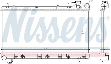 64186 Радіатор, охолодження двигуна NISSENS підбір по vin на Brocar