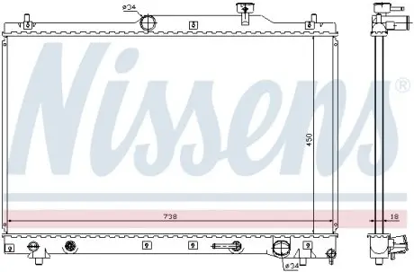 64657 Радиатор, охлаждение двигателя NISSENS подбор по vin на Brocar