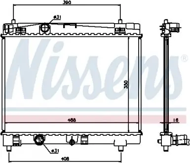 64671A Радіатор, охолодження двигуна NISSENS підбір по vin на Brocar