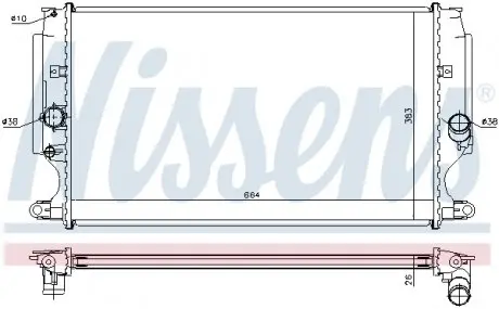 64693 Радіатор, охолодження двигуна NISSENS підбір по vin на Brocar
