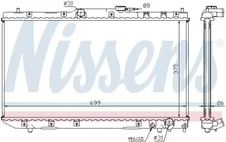 64785A Радіатор охолоджування NISSENS підбір по vin на Brocar