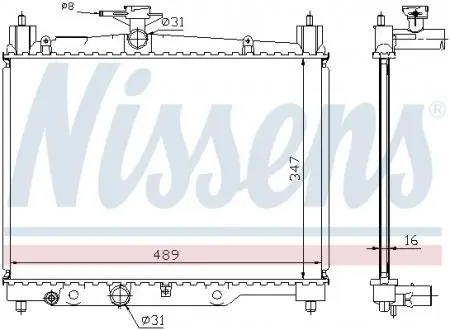 64789A Радиатор, охлаждение двигателя NISSENS підбір по vin на Brocar