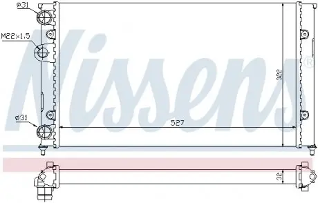 651871 Радиатор, охлаждение двигателя NISSENS підбір по vin на Brocar