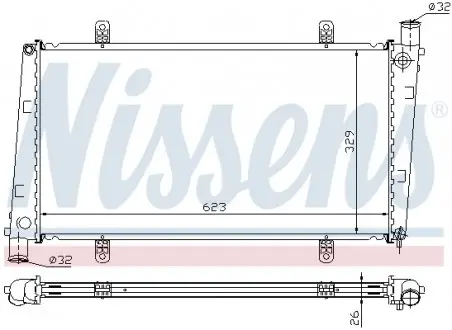 65551A Радіатор охолоджування NISSENS підбір по vin на Brocar