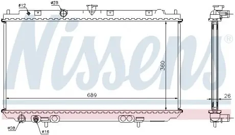 67348A Радиатор, охлаждение двигателя NISSENS підбір по vin на Brocar