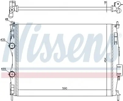 67368 Радиатор, охлаждение двигателя NISSENS підбір по vin на Brocar