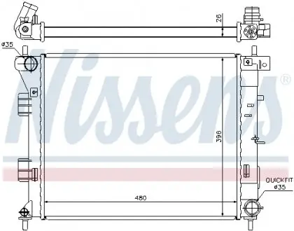 67607 Радиатор, охлаждение двигателя NISSENS подбор по vin на Brocar