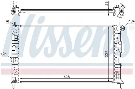 68002A Радіатор, охолодження двигуна NISSENS підбір по vin на Brocar