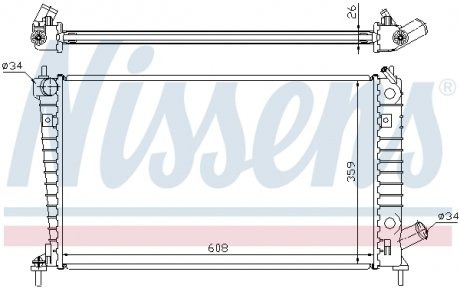 68004A Радиатор, охлаждение двигателя NISSENS підбір по vin на Brocar