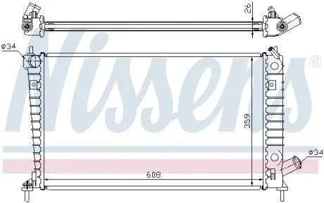 68004A Радіатор, охолодження двигуна NISSENS підбір по vin на Brocar