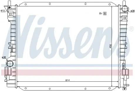 69222 Радиатор, охлаждение двигателя NISSENS подбор по vin на Brocar