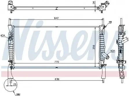 69226 Радиатор, охлаждение двигателя NISSENS підбір по vin на Brocar