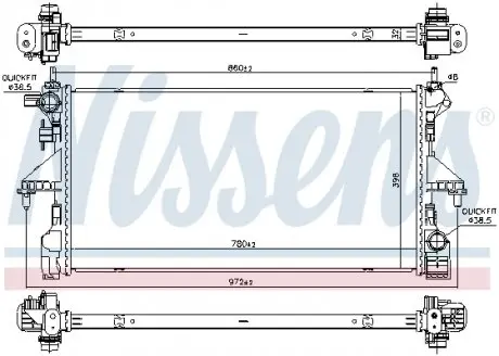 606171 Основной радиатор (двигателя) NISSENS подбор по vin на Brocar