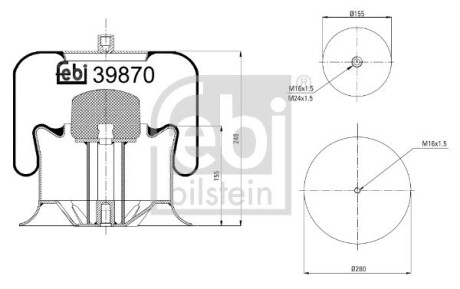 39870 Кожух пневматичної ресори FEBI BILSTEIN підбір по vin на Brocar