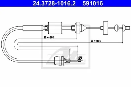 24372810162 Трос, управління зчепленням ATE підбір по vin на Brocar