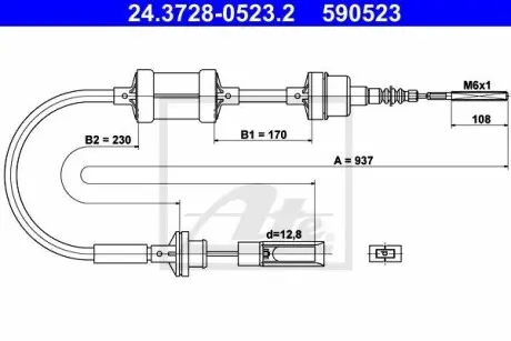 24372805232 Трос, управління зчепленням ATE підбір по vin на Brocar
