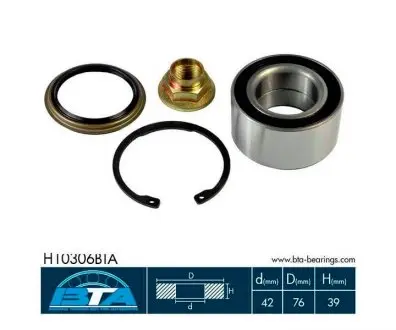 H10306BTA Подшипник ступицы (передней) Kia Canival I/Sorento II 99- BTA підбір по vin на Brocar