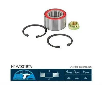 H1W001BTA Підшипник колеса,комплект BTA підбір по vin на Brocar